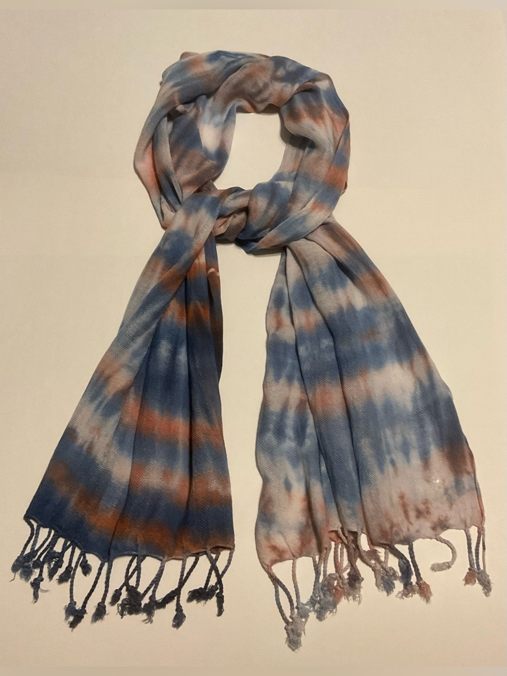 Dharma Trading Co. Rayon Tie-Dye Rectangle Scarf Wrap w/ Fringe 60x18 Women